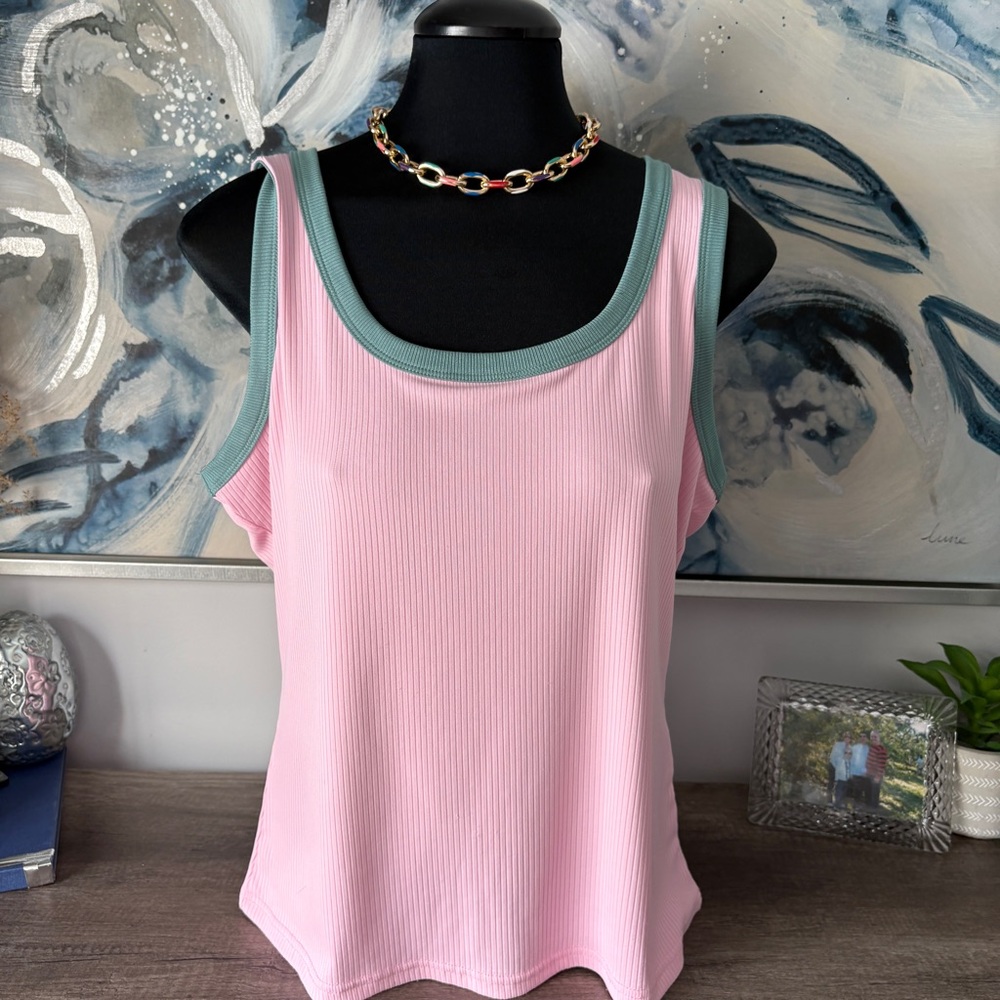 Pink and grayish green, Women's Tank Top. NWOT